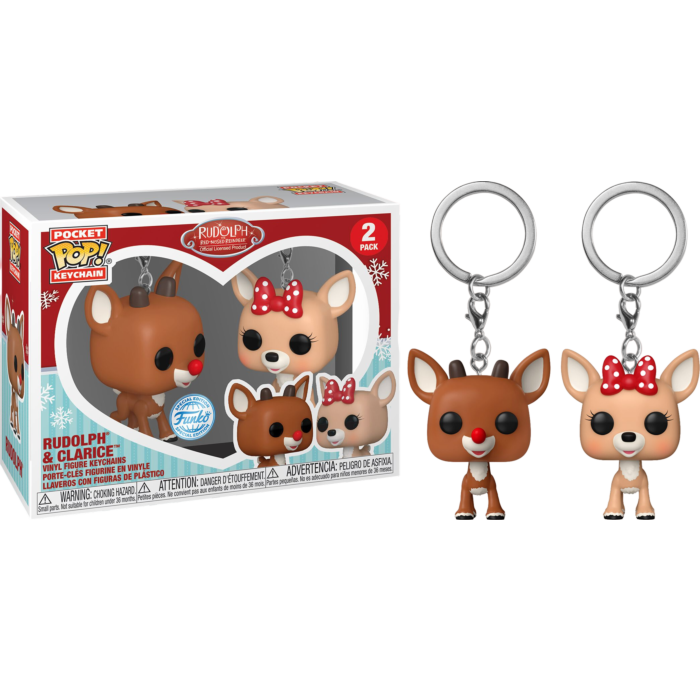 Funko Pocket Pop! Keychain - Rudolph the Red-Nosed Reindeer - Rudolph & Clarice - 2-Pack