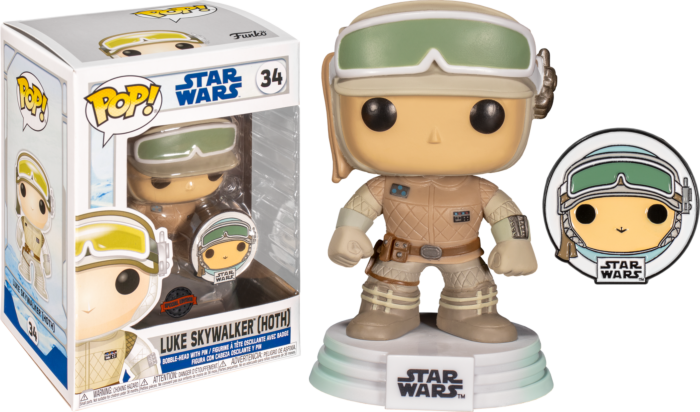 Funko Pop! Star Wars: Across The Galaxy - Luke Skywalker Hoth with Enamel Pin #34 - Real Pop Mania