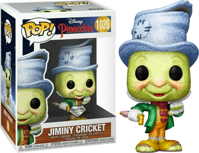Funko Pop! Pinocchio - Street Jiminy Cricket 80th Anniversary Diamond Glitter #1006 - Real Pop Mania