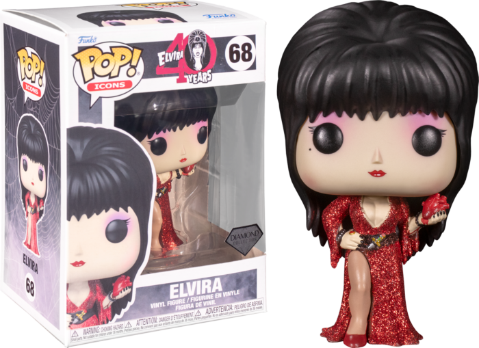 Funko Pop! Elvira - Elvira with Heart Diamond Glitter 40th Anniversary #68 - Real Pop Mania
