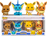 Funko Pop! Pokemon - Eevee, Vaporeon, Jolteon & Flareon - 4-Pack - Real Pop Mania