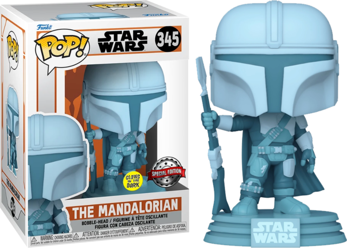 Funko Pop! Star Wars: The Mandalorian - The Mandalorian Hologram Glow in the Dark #345 - Real Pop Mania