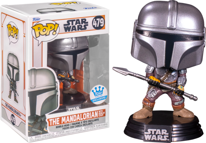 Funko Pop! Star Wars: The Mandalorian - The Mandalorian with Beskar Staff #479 - Real Pop Mania