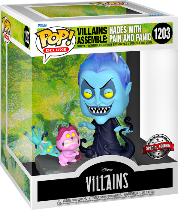Funko Pop! Disney Villains Assemble - Hades with Pain & Panic Deluxe Diorama #1203 - Real Pop Mania