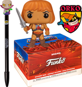 Funko Pop! Masters of the Universe - He-Man with Lightning Sword Flocked #991 + Exclusive Collector Box - The Amazing Collectables