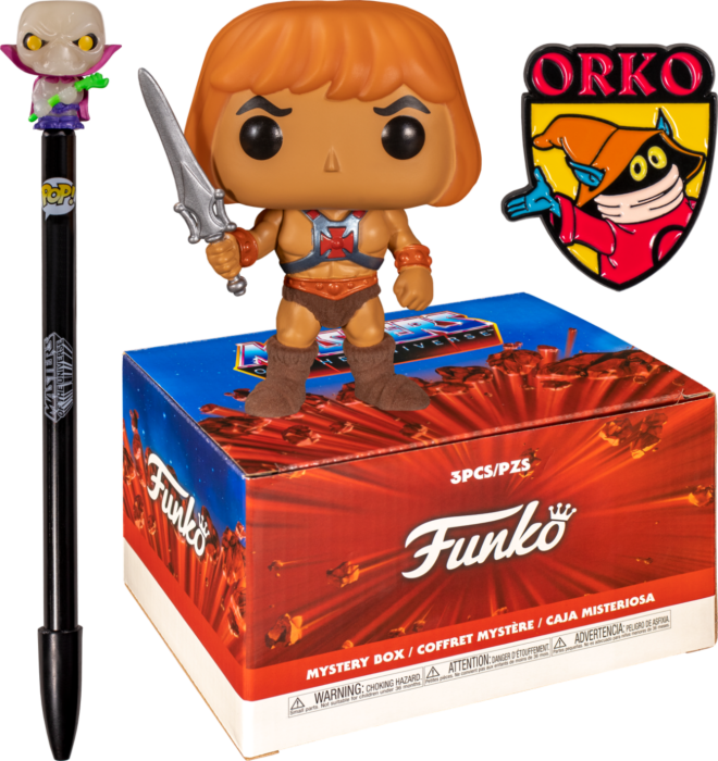 Funko Pop! Masters of the Universe - He-Man with Lightning Sword Flocked #991 + Exclusive Collector Box - The Amazing Collectables