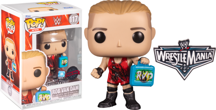 Funko Pop! WWE - Rob Van Dam with Money in the Bank Briefcase with Enamel Pin #117 - Real Pop Mania