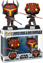 Funko Pop! Star Wars: The Clone Wars - Darth Maul & Gar Saxon Glow in the Dark - 2-Pack