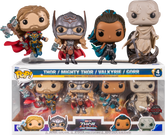 Funko Pop! Thor 4: Love and Thunder - Thor, Mighty Thor, Gorr & Valkyrie - 4-Pack - Real Pop Mania