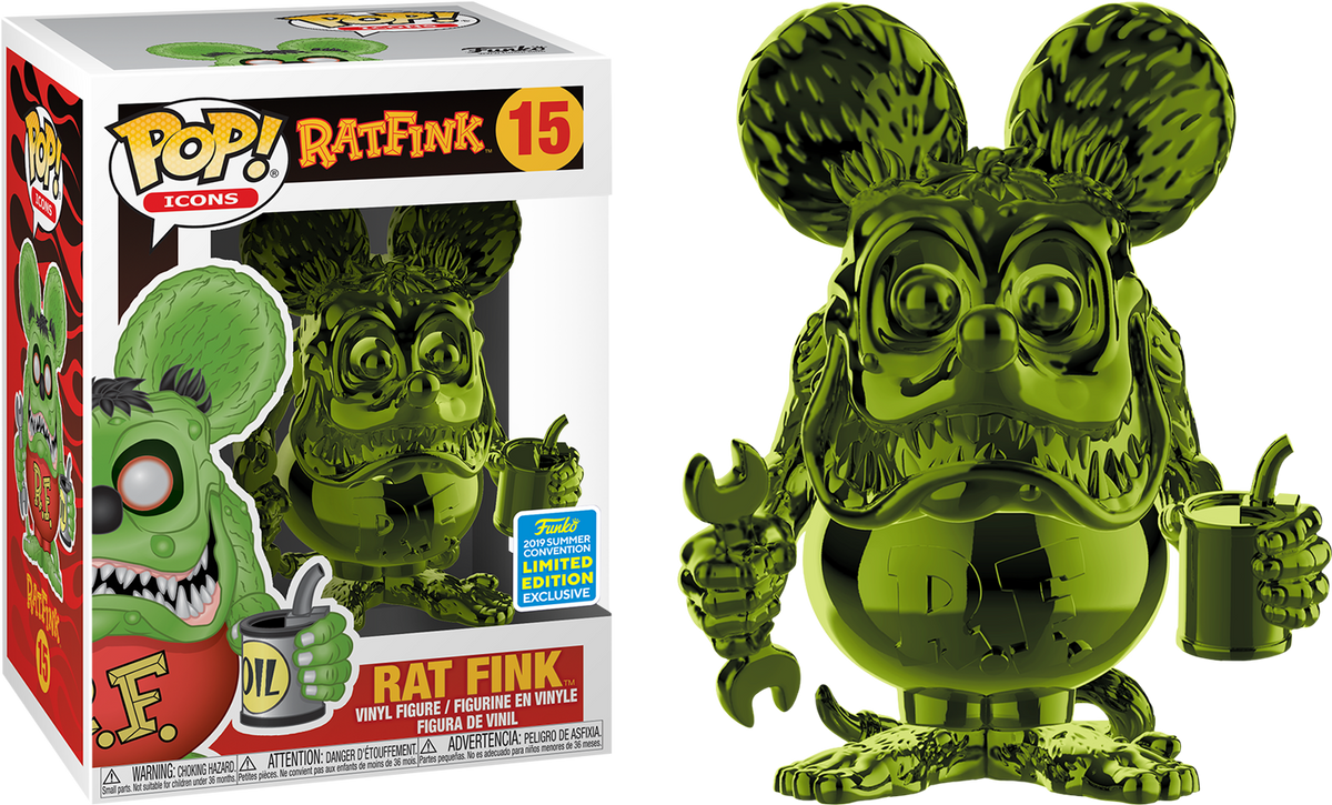 Funko Pop! Rat Fink - Rat Fink Green Chrome #15 (2019 SDCC Exclusive) - The Amazing Collectables