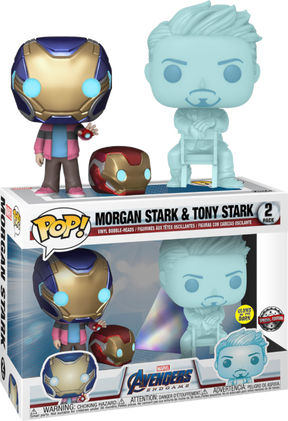 Funko Pop! Avengers 4: Endgame - Hologram Tony Stark & Morgan with Helmet - 2-Pack - Real Pop Mania