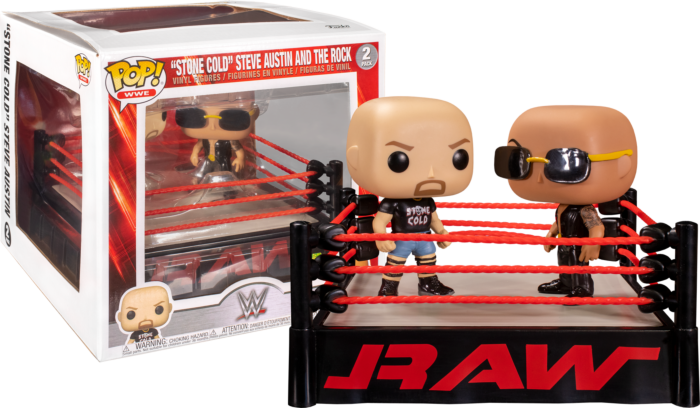 Funko Pop! WWE - The Rock vs Stone Cold with Wrestling Ring Moments - 2-Pack - Real Pop Mania