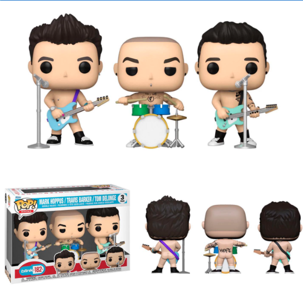 Funko Pop! Blink 182 - Mark Hoppus, Travis Barker & Tom Delonge - 3-Pack - Real Pop Mania