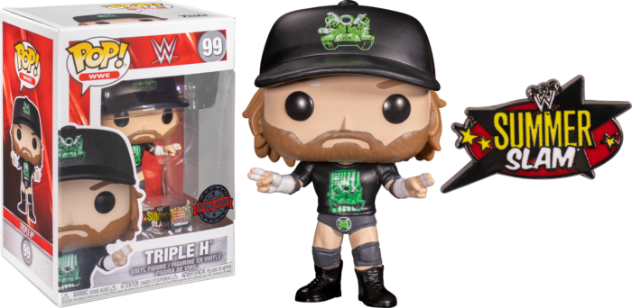Funko Pop! WWE - Triple H in D-Generation X Outfit with Summerslam 2009 Enamel Pin #99 - Real Pop Mania