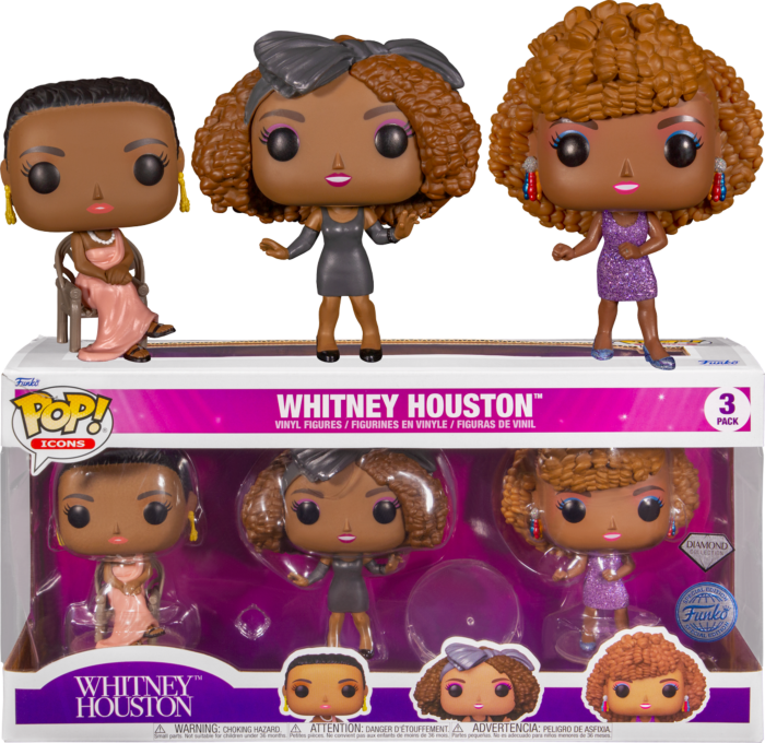 Funko Pop! Whitney Houston - Whitney Houston Diamond Glitter - 3-Pack