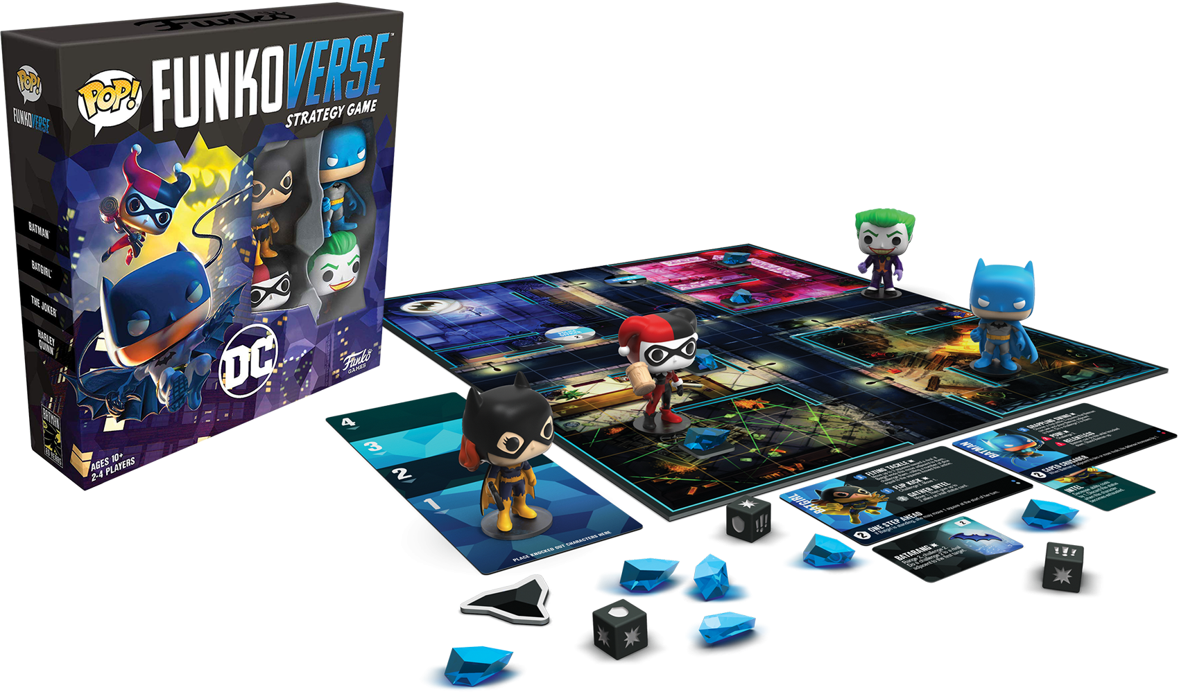 Funkoverse - Batman - Batman, Batgirl, Harley Quinn & Joker Pop! - Strategy Game 4-Pack - The Amazing Collectables