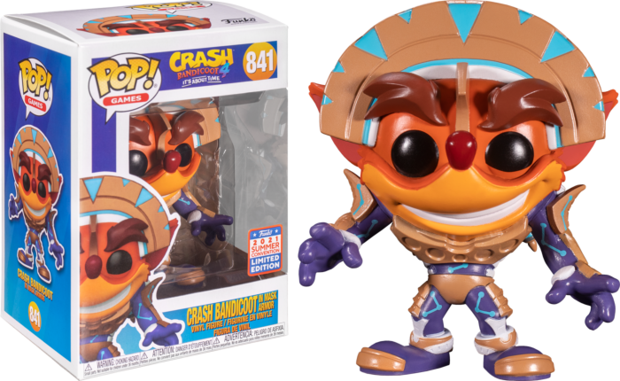 Funko Pop! Crash Bandicoot 4: It's About Time - Crash Bandicoot with Mask Armour #841 (2021 Summer Convention Exclusive) - Real Pop Mania