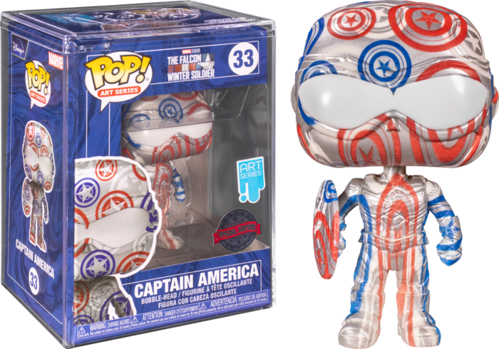 Funko Pop! The Falcon and the Winter Soldier - Captain America Patriotic Age Artist Series with Pop! Protector #33 - Real Pop Mania