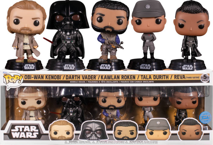 Funko Pop! Star Wars: Obi-Wan Kenobi - Obi-Wan, Darth Vader, Kawlan Roken, Tala Durith & Reva - 5-Pack - Real Pop Mania