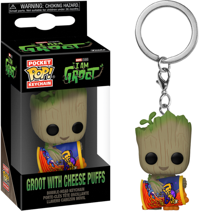 Funko Pocket Pop! Keychain - I Am Groot (2022) - Groot with Cheese Puffs