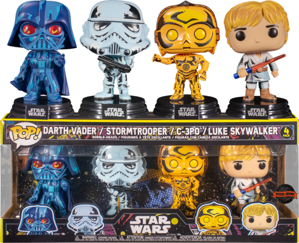 Pack 5 figuras Darth Vader Luke Skywaljker Leia Stormtrooper Chewbacca  Galactic Convention Star Wars Funko Pop