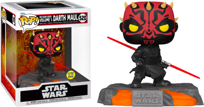 Funko Pop! Star Wars: Red Saber Series Volume 1 - Darth Maul Glow in the Dark Deluxe #520 - Real Pop Mania