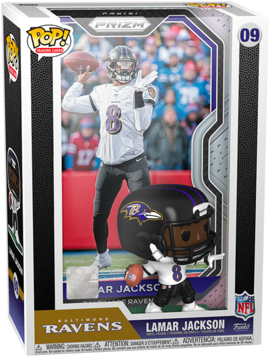 Funko Pop! Trading Cards - NFL Football - Lamar Jackson Baltimore Ravens with Protector Case #09 - Real Pop Mania