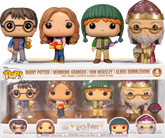 Funko Pop! Harry Potter - Holiday Harry, Hermione, Ron & Dumbledore Metallic - 4-Pack - Real Pop Mania