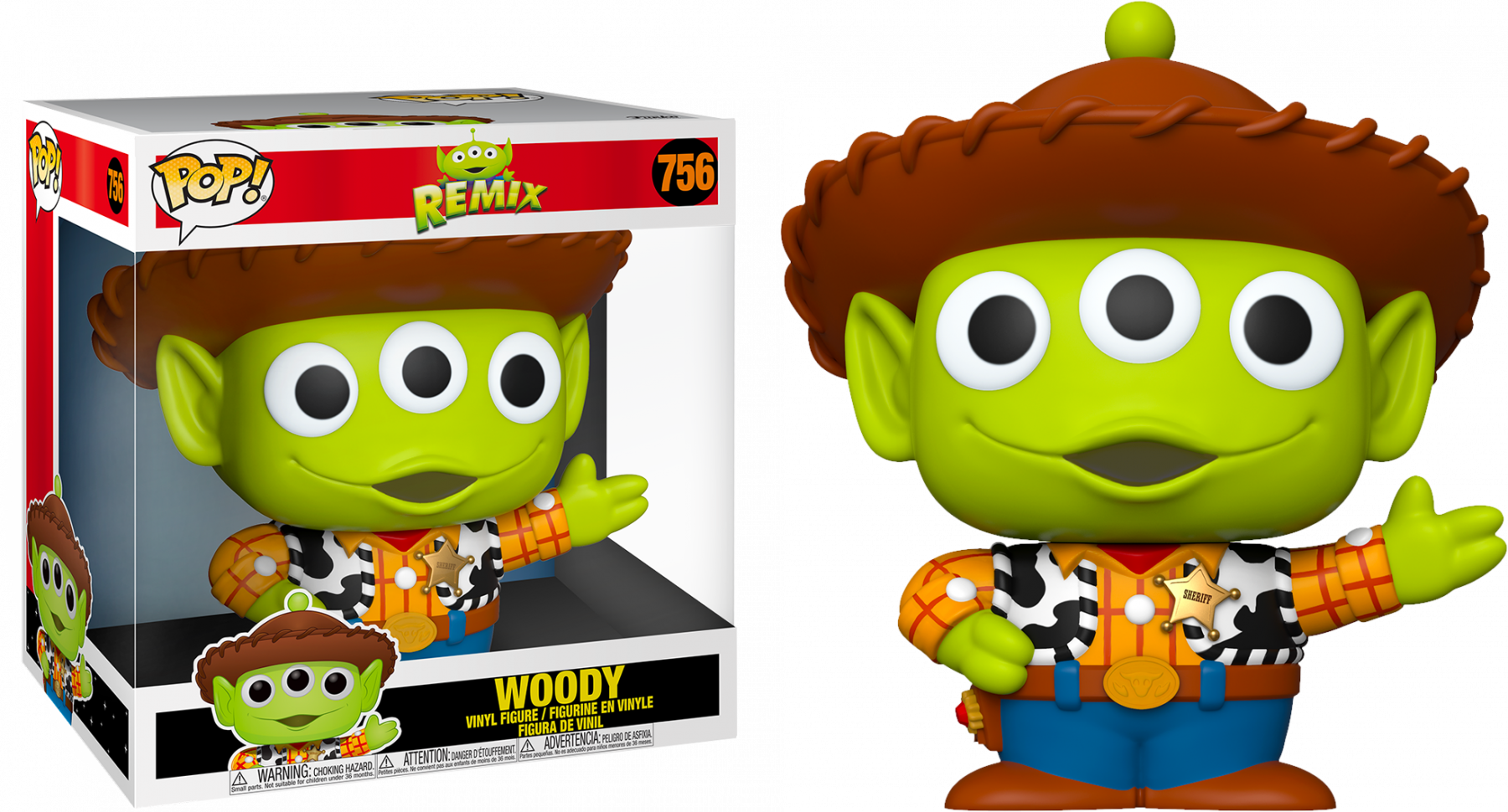 Funko Pop! Pixar - Alien Remix Woody Pixar Anniversary 10" #756