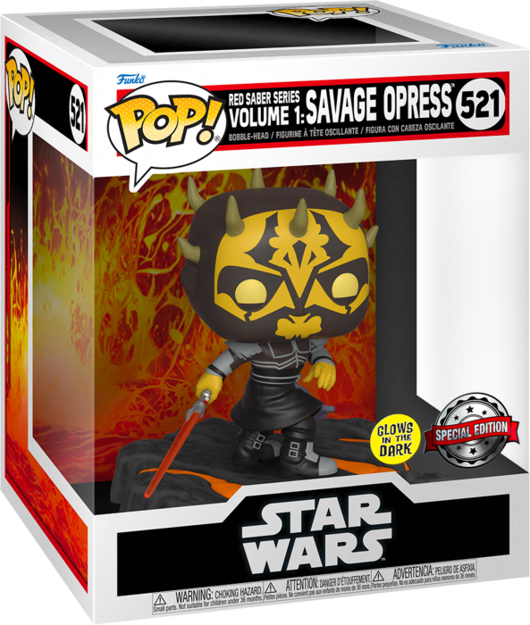 Funko Pop! Star Wars: Red Saber Series Volume 1 - Savage Opress Glow in the Dark Deluxe #521