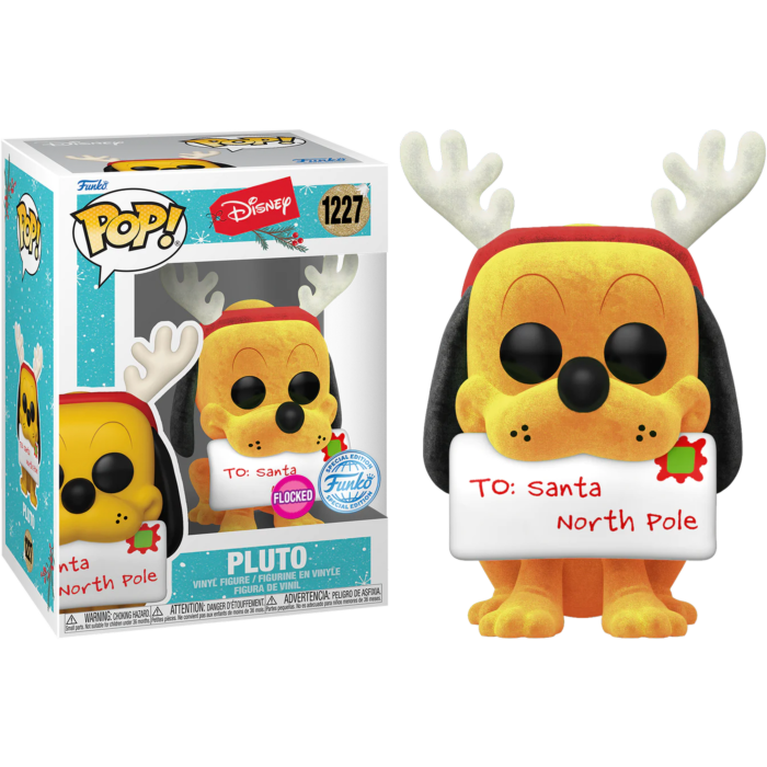 Funko Pop! Disney: Holiday - Pluto with Letter Flocked #1227