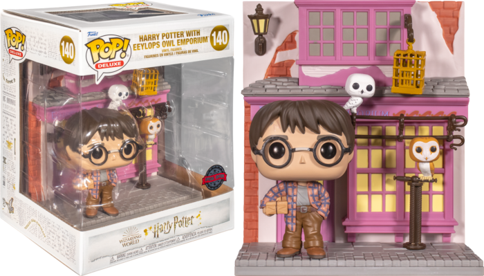 Funko Pop! Harry Potter - Harry Potter with Eeylops Owl Emporium Diagon Alley Diorama Deluxe #140 - Real Pop Mania