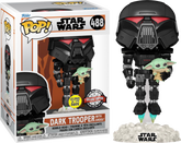 Funko Pop! Star Wars: The Mandalorian - Dark Trooper with Grogu Glow in the Dark #488 - Real Pop Mania