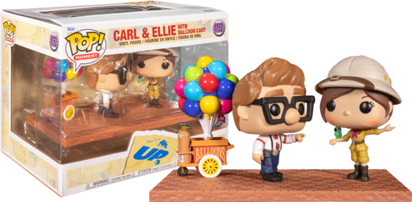 Figurine Pop Là-Haut [Disney] #1152 pas cher : Carl and Elie with Balloon  Cart