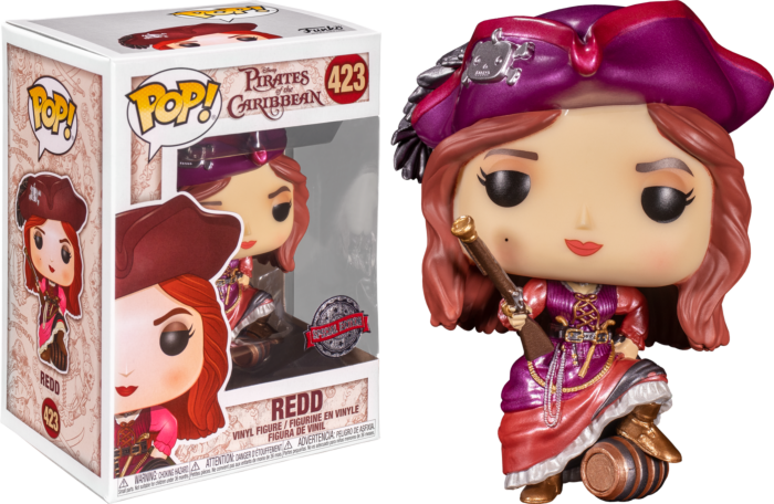 Funko Pop! Pirates of the Caribbean - Redd Disney Parks #423 (+ Box of 3 Mystery Exclusive Pop! Vinyl Figures) - Real Pop Mania