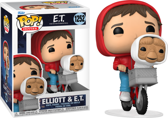 Funko Pop! E.T. The Extra-Terrestrial - Elliott with E.T. in Bike Basket 40th Anniversary #1252