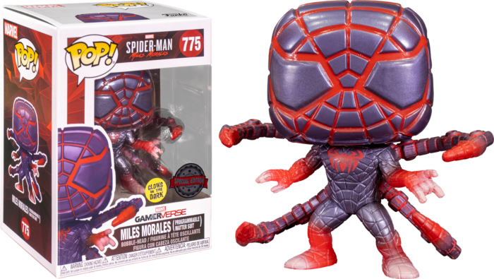 Funko Pop! Marvel's Spider-Man: Miles Morales - Miles Morales in Programmable Matter Suit Glow in the Dark #775 - Real Pop Mania
