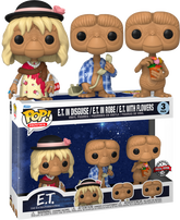 Funko Pop! E.T. The Extra-Terrestrial - E.T with Flowers, Flannel Robe & Disguise - 3-Pack - Real Pop Mania