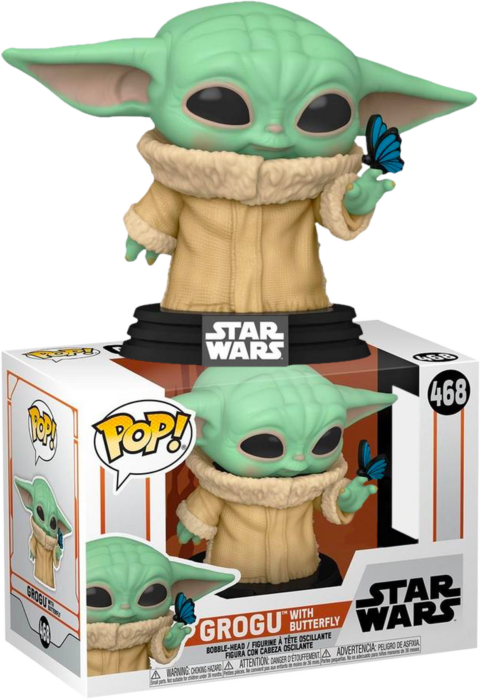 Funko Pop! Star Wars: The Mandalorian - Grogu (The Child) with Butterfly #468 - Real Pop Mania
