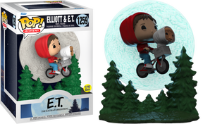 Funko Pop! E.T. The Extra-Terrestrial - Elliott & E.T. Flying Over Moon Glow in the Dark Movie Moments - 2-Pack - Real Pop Mania