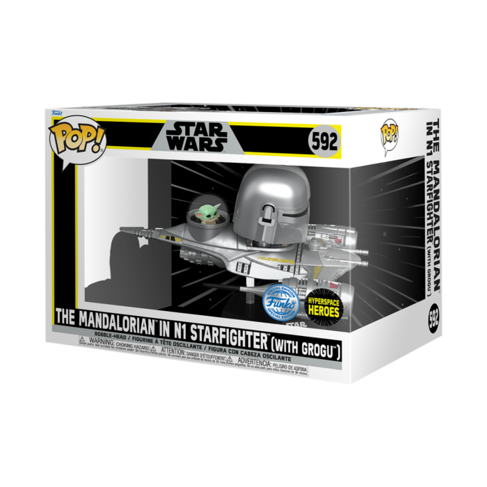 Funko Pop! Rides - Star Wars: The Mandalorian - The Mandalorian in N1 Starfighter (with Grogu) #592