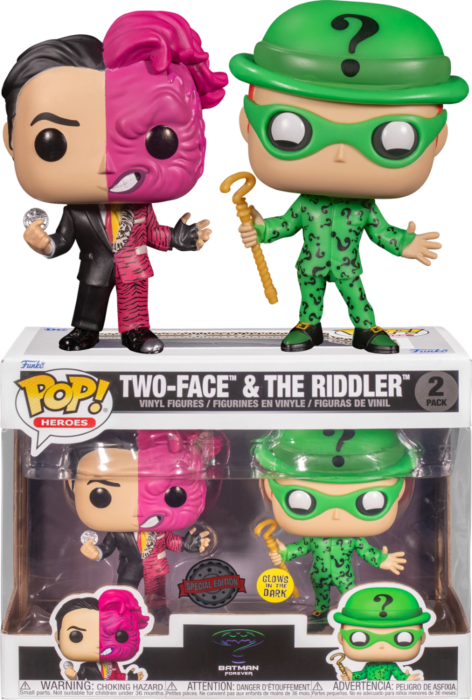 Funko Pop! Batman Forever (1995) - Two Face & The Riddler Glow in the Dark - 2-Pack - Real Pop Mania