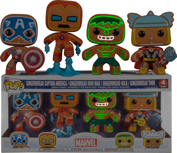 Funko Pop Marvel Holiday Gingerbread Captain America Iron Man Th
