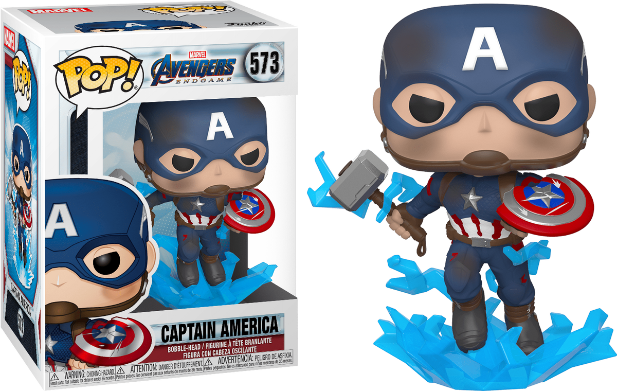 Funko Pop! Avengers 4: Endgame - Captain America with Mjolnir #573 - The Amazing Collectables