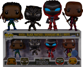 Funko Pop! Black Panther 2: Wakanda Forever - Nakia, Black Panther, Ironheart MK2 & Okoye - 4-Pack