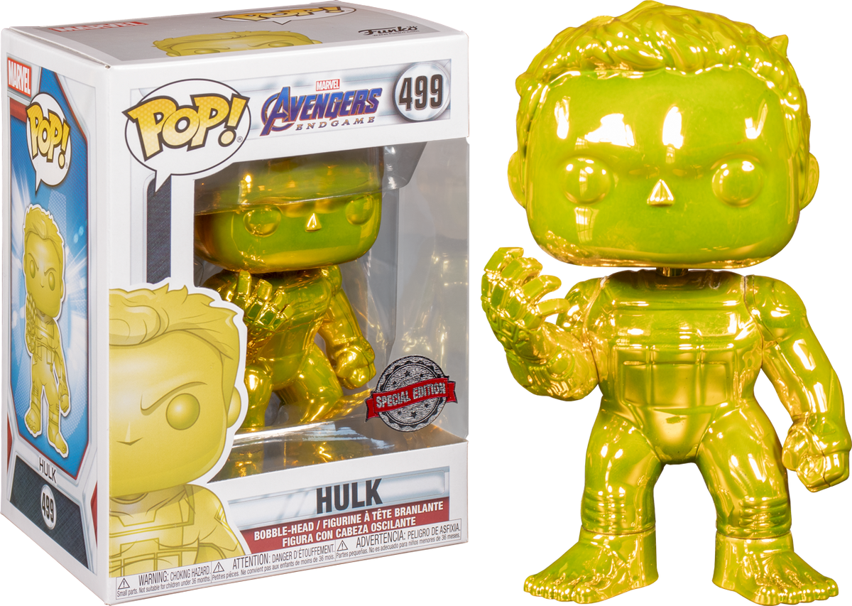 Funko Pop! Avengers 4: Endgame - Hulk with Nano Gauntlet Yellow Chrome #499 - The Amazing Collectables