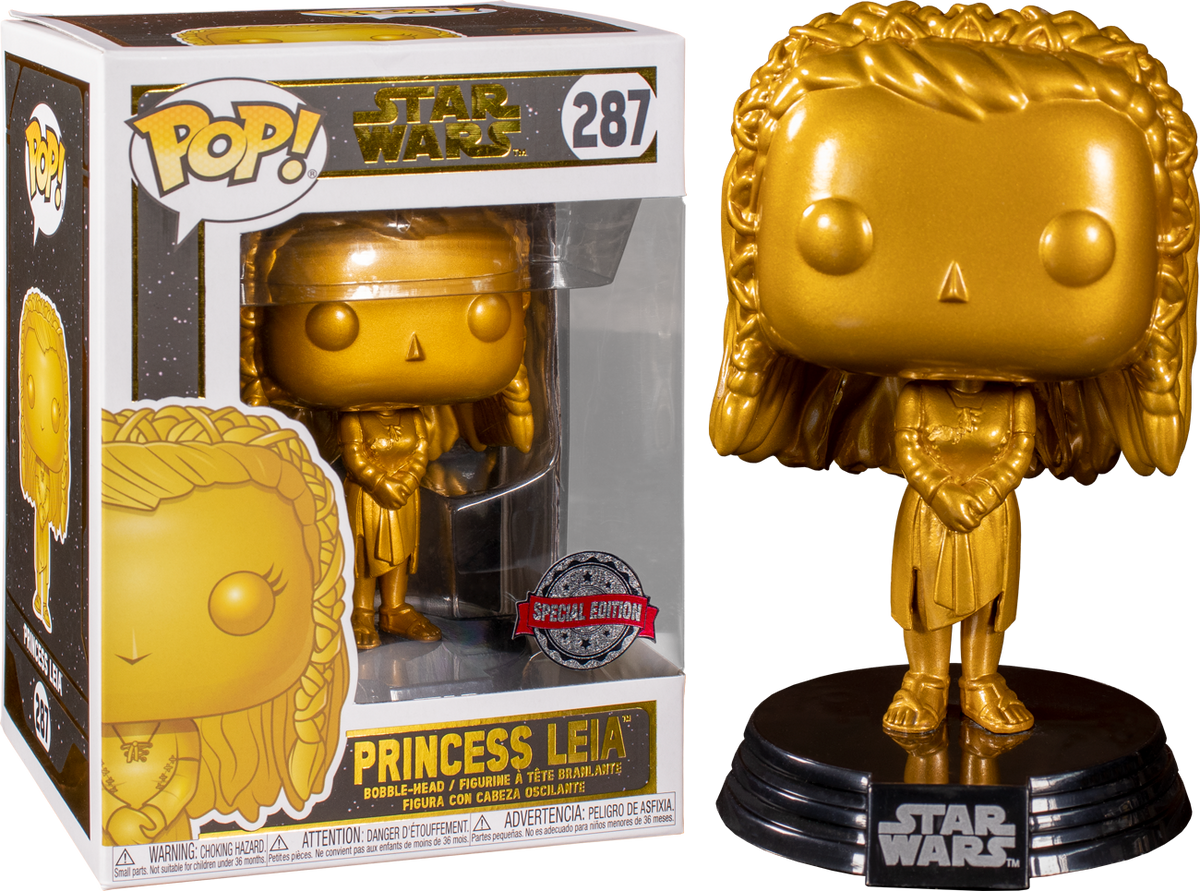 Funko Pop! Star Wars - Princess Leia Metallic Gold #287 - The Amazing Collectables