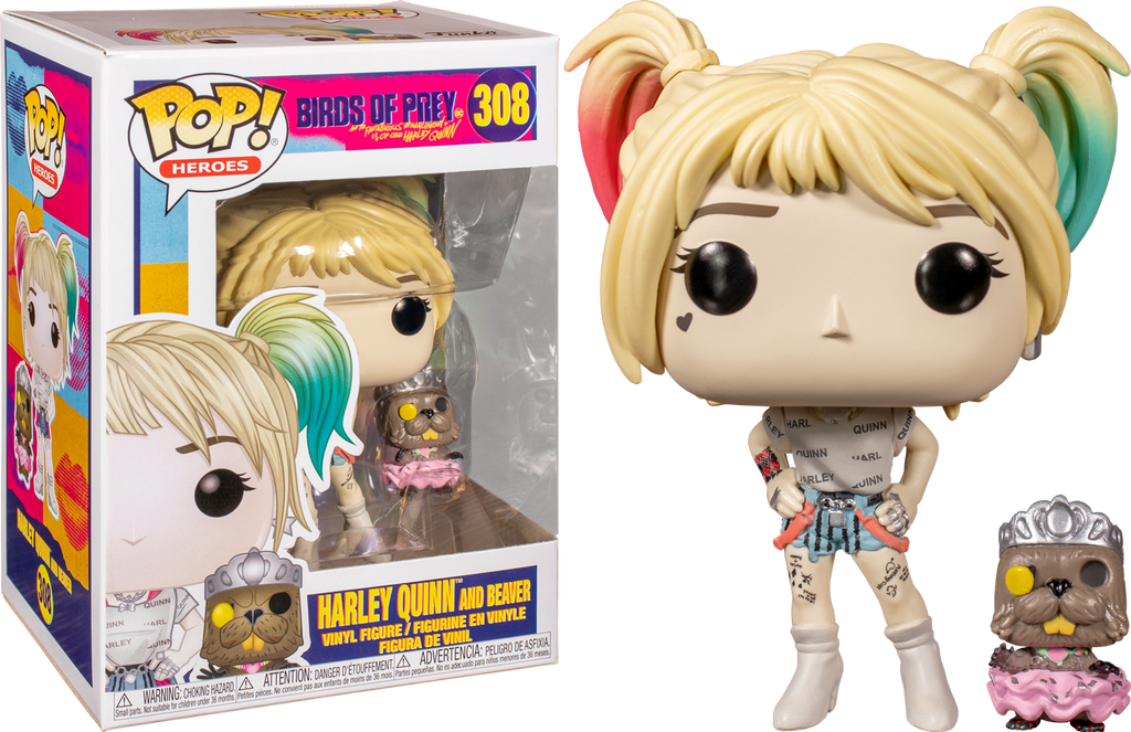 Funko POP Heroes Birds Of Prey Harley Quinn And Beaver With Collectible  Card - Entertainment Earth Exclusive beige