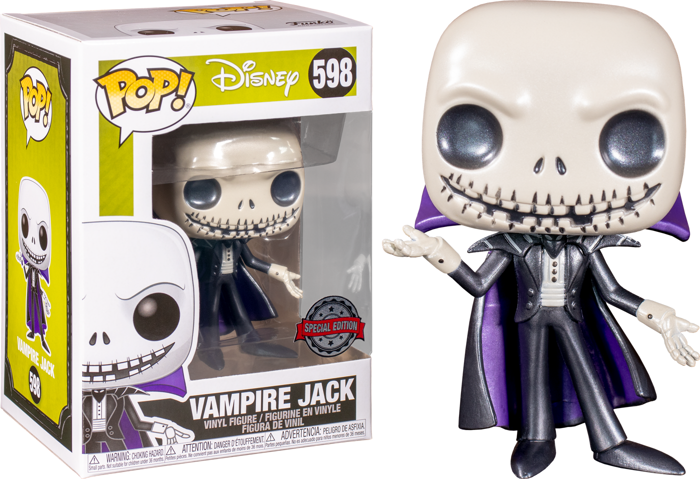 Funko Pop! The Nightmare Before Christmas - Vampire Jack Metallic #598