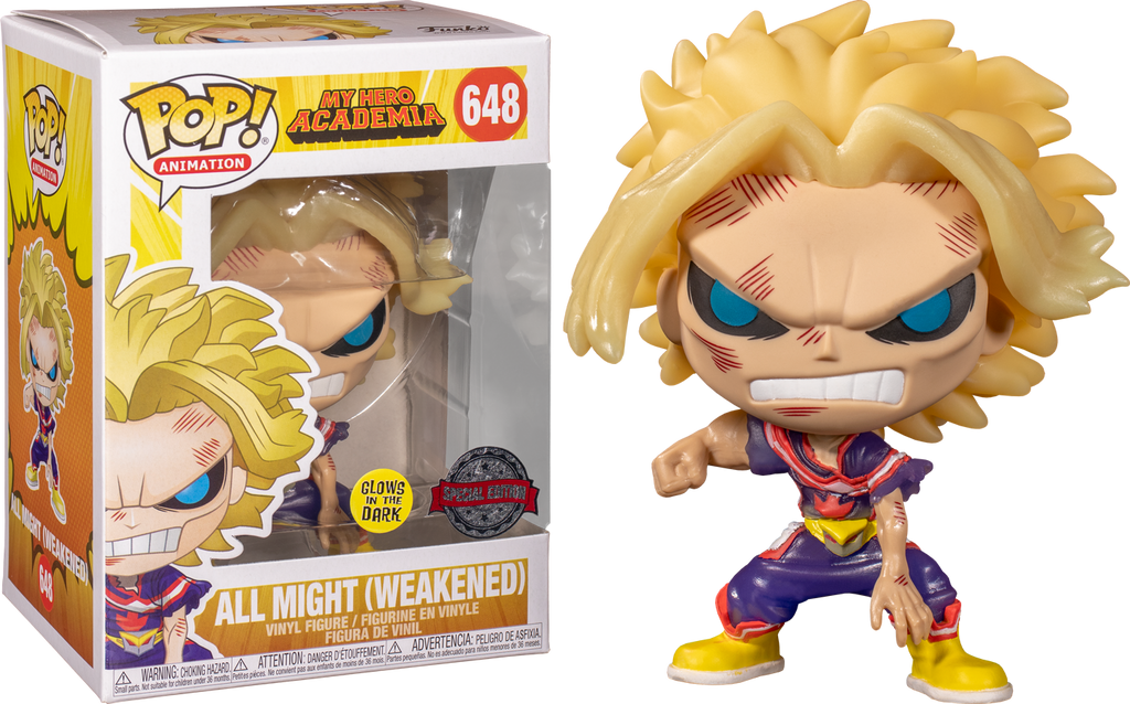 Funko Pop My Hero Academia All Might Weakened Glow in the Dark 648